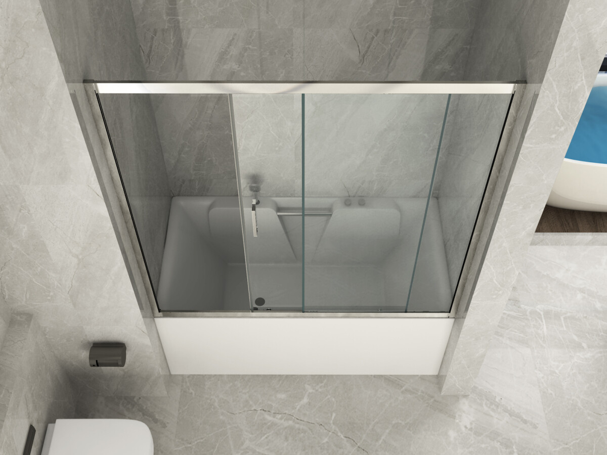 Scheda Box doccia per Vasca Sopravasca in vetro da 6 mm 1 lato apertura scorrevole trasparente