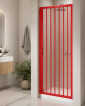 33662-Box Porta Nicchia Doccia 1 Lato Apertura Laterale Reversibile Colore Rosso