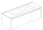 33885-Mobile Bagno Sospeso Cielo in MDF con Lavabo in Ceramica 100 cm
