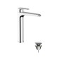 34259-Teorema Miscelatore Lavabo Alto Velvet + Piletta Click Clack Cromo