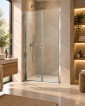 34105-Box Porta Doccia Frameless con Apertura Saloon Cristallo Trasparente 8 MM
