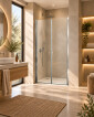 34106-Box Porta Doccia Frameless con Apertura Saloon Cristallo Trasparente 8 MM