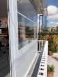 Tenda con telo in PVC cristal e oscurante sul fondo per maggiore privacy