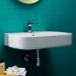 ambientazione Lavabo Azzurra Ceramica modello Glaze monoforo sospeso o da appoggio