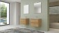 23852-Mobile bagno sospeso Friendly completo di lavabo e specchio - Colore Rovere