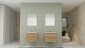 23853-Mobile bagno sospeso Friendly completo di lavabo e specchio - Colore Rovere