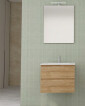 23855-Mobile bagno sospeso Friendly completo di lavabo e specchio - Colore Rovere