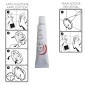 27291-Gedy Kit Colla 20ml+biadesivo X 8 Placche Incollo Bianco