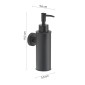 24938-Gedy Distributore di Sapone Tondo 150 ml Seal Nero Matt