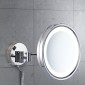 25421-Gedy Specchio Ingranditore 5x da Muro con Luce Led Vincent Cromo
