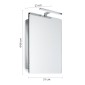 25733-Gedy Specchio Contenitore 1 Anta 51x60 Banjo con Lampada Led Lucido