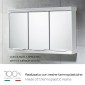 26854-Gedy Specchio Contenitore 3 Ante 58,5x38 Princess Bianco