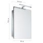 27735-Gedy Specchio Contenitore 1 Anta 46x66 Kora con Lampada Led Lucido