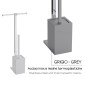 28056-Gedy Piantana Porta Rotolo e Porta Scopino Rainbow Grigio
