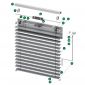 Esploso componenti veneziana frangisole con lamelleda 80mm