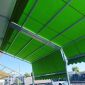 Tenda da giardino, visuale interna, affiancata con gronda