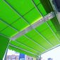 Tenda da giardino, visuale interna, affiancata con gronda