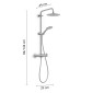 32744-Gedy Colonna Doccia con Miscelatore 3 Getti Soffione 22,5 cm Star