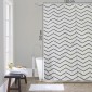 29293-Gedy Tenda Doccia in Tessuto Zig Zag 120x200 cm Bianco/nero