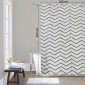 29294-Gedy Tenda Doccia in Tessuto Zig Zag 180x200 cm Bianco/nero