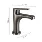 30193-Gedy Miscelatore Lavabo Basso Como Gun Metal