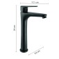 30197-Gedy Miscelatore Lavabo Alto Como Nero Matt