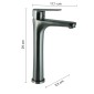 30198-Gedy Miscelatore Lavabo Alto Como Gun Metal