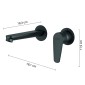 30202-Gedy Miscelatore Lavabo da Muro Como Nero Matt