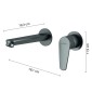 30203-Gedy Miscelatore Lavabo da Muro Como Gun Metal