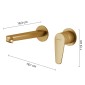 30205-Gedy Miscelatore Lavabo da Muro Como Oro Matt