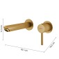 30220-Gedy Miscelatore Lavabo da Muro Garda Oro Matt