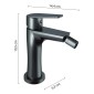 30223-Gedy Miscelatore Bidet Como Gun Metal