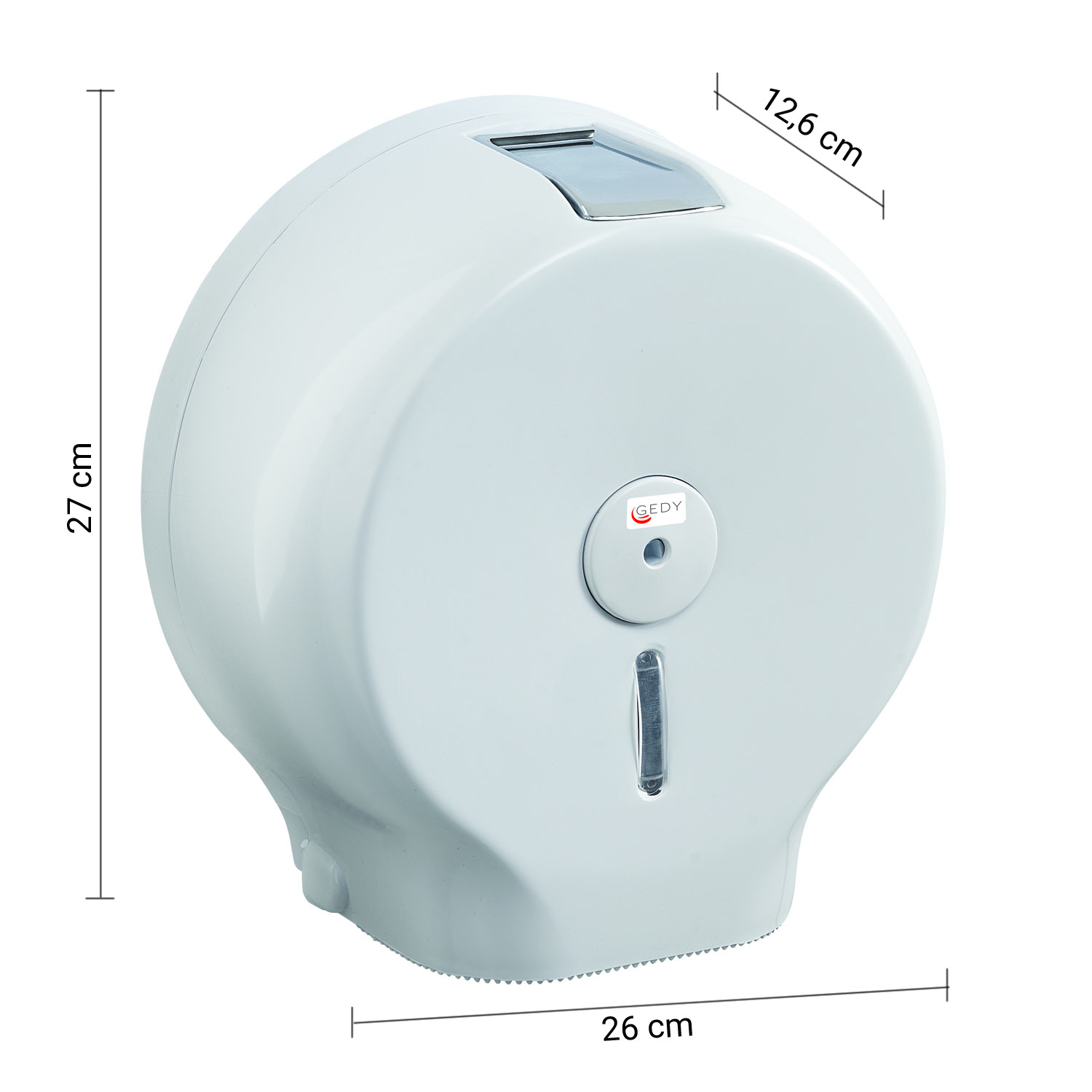 30309-Gedy Distributore per Rotoli di Carta Igienica Max 22 cm Bianco
