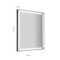 30848-Gedy Specchio Reversibile con Led 60x80 cm Paul Nero Matt