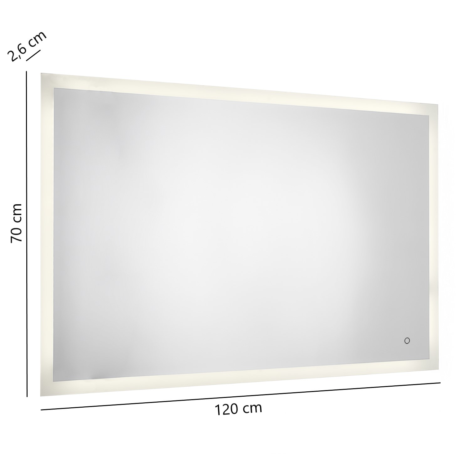30870-Gedy Specchio Filo con Led e Bordo Sabbiato 120x70 cm Pierre