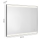 30796-Gedy Specchio con Led e Bordo Sabbiato 80x60 cm Jeff Nero Matt