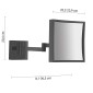 30875-Gedy Specchio Ingranditore Quadrato 5x Maya Nero Matt