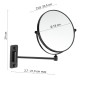 30880-Gedy Specchio Ingranditore Monobraccio 3x Mia Nero Matt