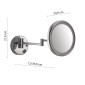 30881-Gedy Specchio Ingranditore da Muro Tondo 5x con Led Eva Cromo