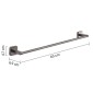31542-Gedy Portasalviette 60 cm Tonga Gun Metal