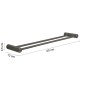 31580-Gedy Portasalviette Doppio 60 cm Ande Gun Metal