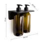 31802-Gedy Porta Dispenser Doppio con Bottiglie Grouper Ambra Nero Matt