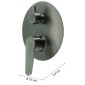32872-Gedy Miscelatore Incasso Doccia con Deviatore Como Gun Metal