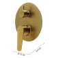 32874-Gedy Miscelatore Incasso Doccia con Deviatore Como Oro Matt