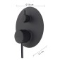 32888-Gedy Miscelatore Incasso Doccia con Deviatore Garda Nero Matt