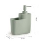 33062-Gedy Dispenser con Porta Spugna Macaron Verde Salvia Matt