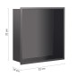 33129-Gedy Nicchia da Parete.doccia 30x30 cm Guest Nero Matt