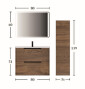 33234-Mobile Bagno effetto Legno con Specchio Led Boskea