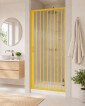 33644-Box Porta Nicchia Doccia 1 Lato Apertura Laterale Reversibile Colore Giallo