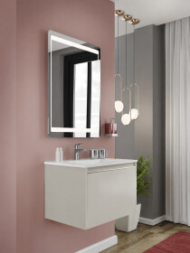 Scheda Mobile Bagno Sospeso Cielo in MDF con Lavabo in Ceramica 60 cm